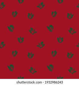Christmas Floral botanical seamless pattern background suitable for fashion prints, graphics, backgrounds and crafts