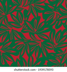 Christmas Floral botanical seamless pattern background suitable for fashion prints, graphics, backgrounds and crafts