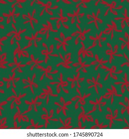Christmas Floral brush strokes seamless pattern background for fashion prints, graphics, backgrounds and crafts