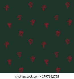 Christmas Floral brush strokes seamless pattern background for fashion prints, graphics, backgrounds and crafts