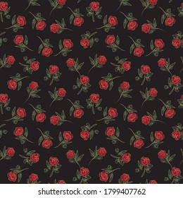 Christmas Floral brush strokes seamless pattern background for fashion prints, graphics, backgrounds and crafts