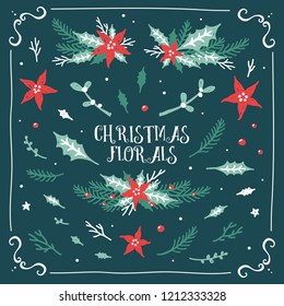 Christmas Floral Collection. Cute and elegant designs.