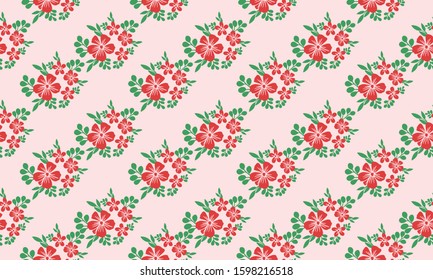 Christmas floral elegant pattern design, and red flower seamless background.