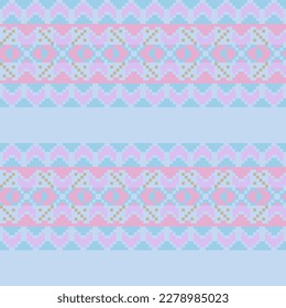 Christmas floral fair isle pattern design for fashion textiles, knitwear and graphics