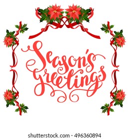 Christmas floral frame