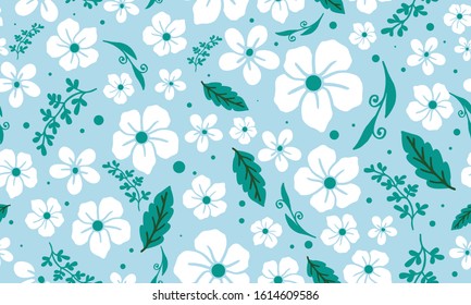 Christmas floral pattern background, with beautiful leaf and flower design.