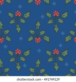 Christmas floral pattern. Vector.