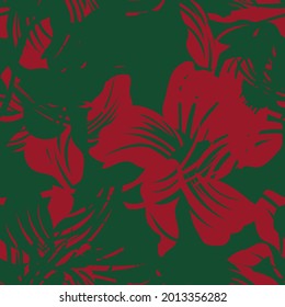 Navidad Floral fondo de patrón sin costuras para textiles de moda, gráficos, antecedentes y artesanías