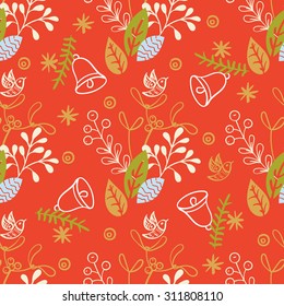 Christmas floral seamless pattern. For invitations,  announcements, scrapbooking,wrapping