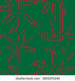 Christmas Floral seamless pattern with striped background for fashion textiles and graphics