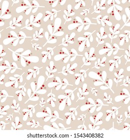Christmas floral seamless pattern with Christmas tree branches for winter holiday banner, web, wrapping paper, poster, greeting card design