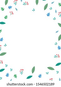 Christmas floral simple vector pattern with copy space 
