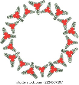 Christmas Floral Wreath Vector Illustration