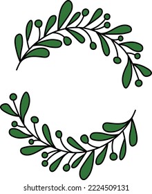 Christmas Floral Wreath Vector Illustration