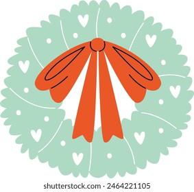 Christmas Floral Wreath Vector Illustration