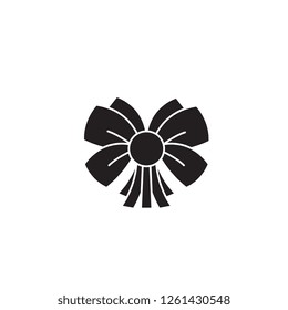 Christmas flower black vector concept icon. Christmas flower flat illustration, sign