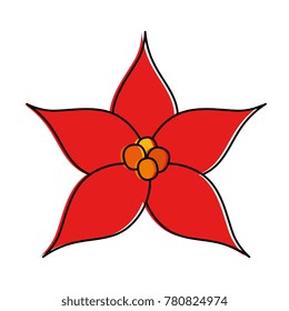 christmas flower decorative icon