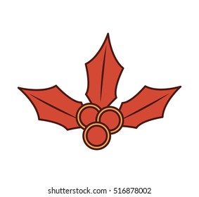 christmas flower decorative icon vector illustration design
