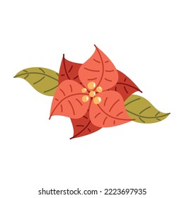 flor de navidad con icono de hojas