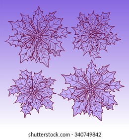 Christmas flower made in the hatching as the graphically Christmas items for decoration