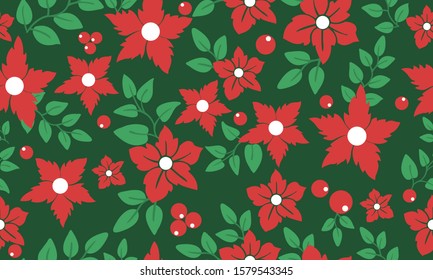 Christmas flower red, design for seamless floral pattern.