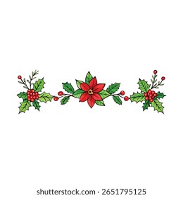 Natal flores elemento vetor branco fundo.