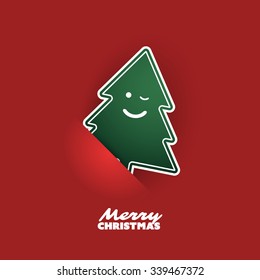 Weihnachtsflieger oder Deckendesign mit Weihnachtsbaum und rotem Hintergrund