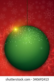 Christmas flyer in red green background