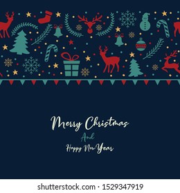 christmas flyer repeat pattern card vector eps