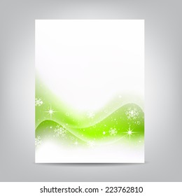 Christmas flyer with stars and snowflakes on a white background/design with place for your content or creative editing