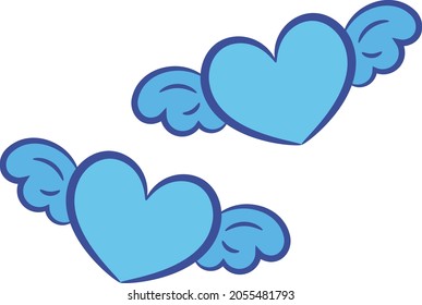 Christmas flying heart sticker drawing