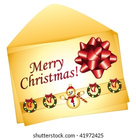 Christmas folder with a beautiful greeting card. Vector illustration.