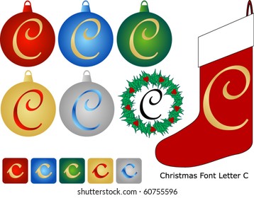 Christmas Font Letter C
