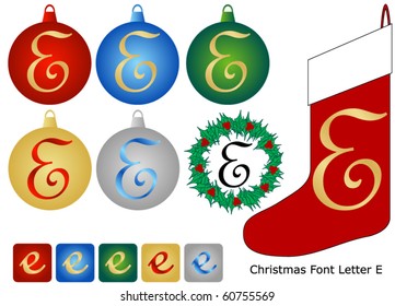 Christmas Font Letter E