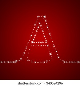 Christmas Font Of A Shining Stars, File Contains Graphic Styles Available In Illustrator. Vector Illustration