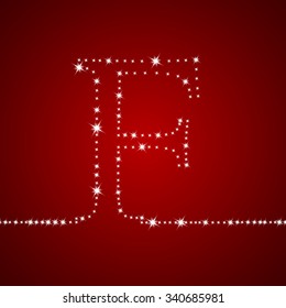 Christmas Font Of A Shining Stars, File Contains Graphic Styles Available In Illustrator. Vector Illustration