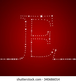 Christmas Font Of A Shining Stars, File Contains Graphic Styles Available In Illustrator. Vector Illustration
