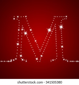 Christmas Font Of A Shining Stars, File Contains Graphic Styles Available In Illustrator. Vector Illustration