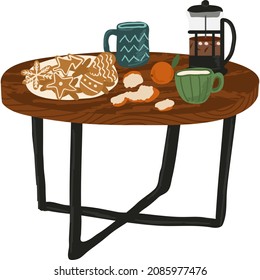 Christmas food dining table vector icon isolated
