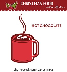 Christmas food and drink, hot chocolate with marshmallow