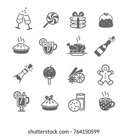 Christmas Food and Drink Icons
