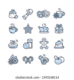 Christmas Food and Drink Icons set
