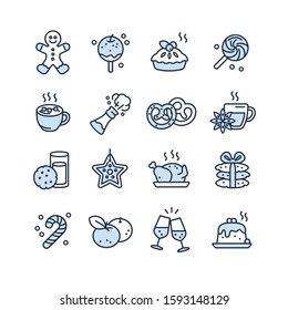 Christmas Food and Drink Icons set
