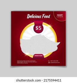 christmas food social media post. Food Promotion, good for Banner, Web Ads, etc in Red Background