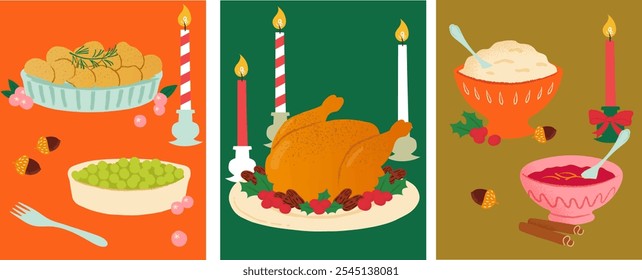 Christmas Food Vector Illustration Collection 