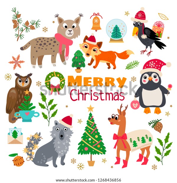 Christmas Forest Animals Clip Art