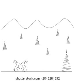Christmas forest background vector illustration