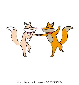 christmas fox celebration cartoon festive