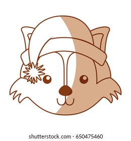 christmas fox face cartoon