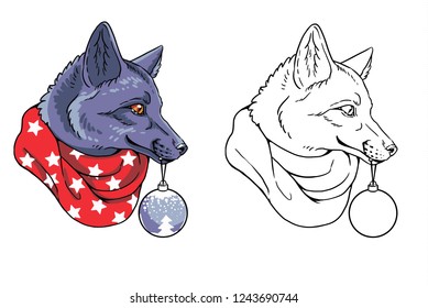 Christmas fox print